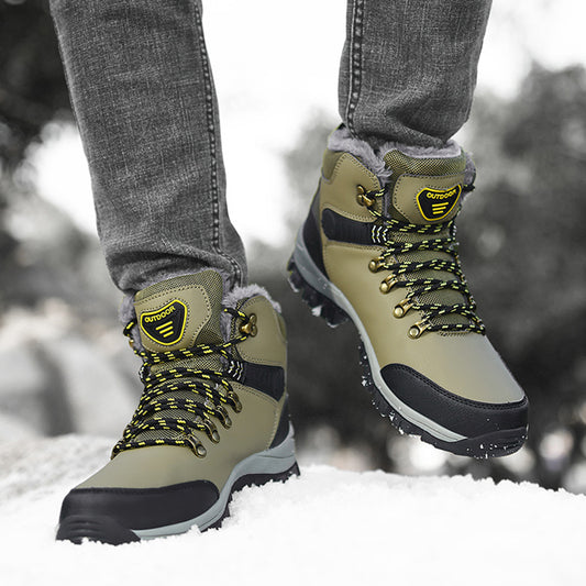 Bottes d'hiver homme doublées à lacets noires