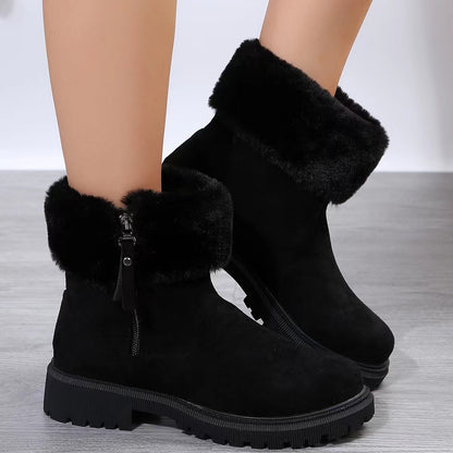 Bottes d'hiver femme fourrées à zip latéral