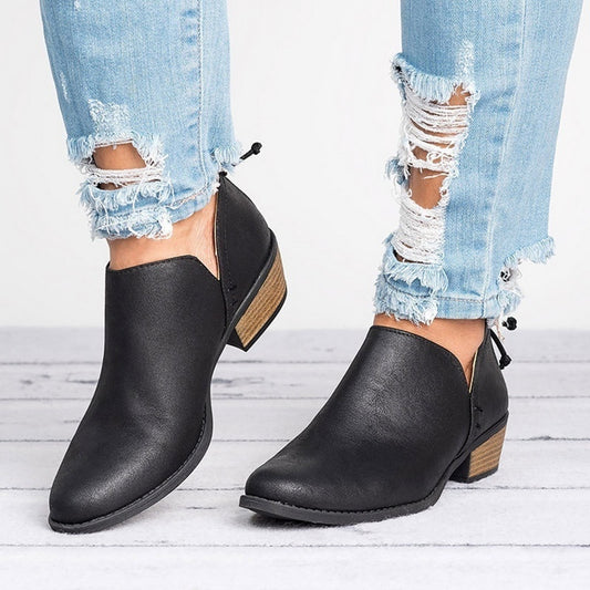 Bottines à talon rétro pour femme