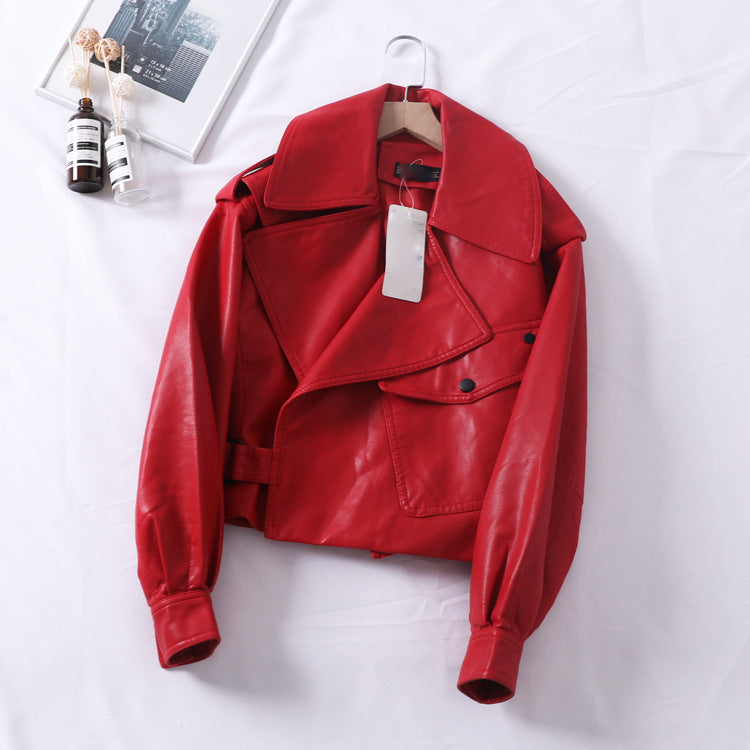 Veste motard courte femme avec zip, coupe slim