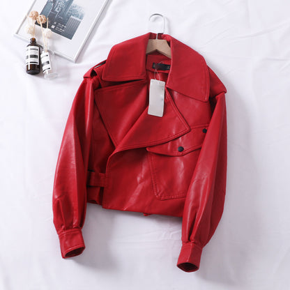 Veste motard courte femme avec zip, coupe slim