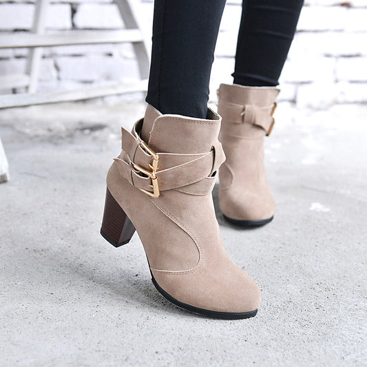 Bottines à talon femme hiver vue de profil
