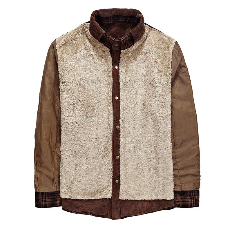 Veste d'hiver homme à carreaux en coton