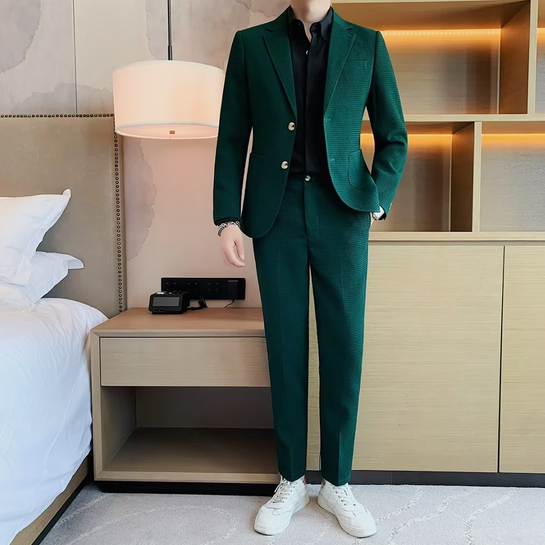 Veste homme gaufrée à manches longues, style décontracté