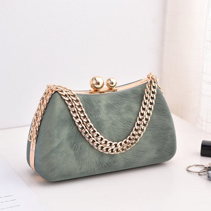 Sac bandoulière à chaîne argenté pour femme en soirée