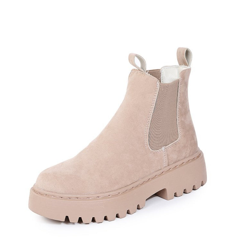 Bottines femme plateforme chelsea à élastiques latéraux et semelle crantée