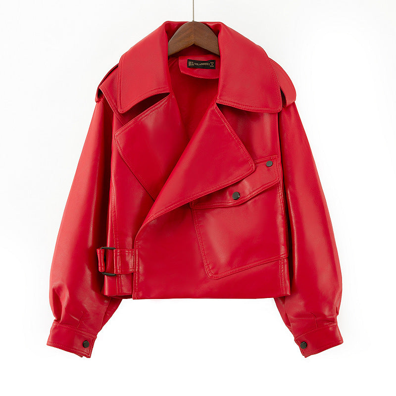 Veste motard courte femme avec zip, coupe slim