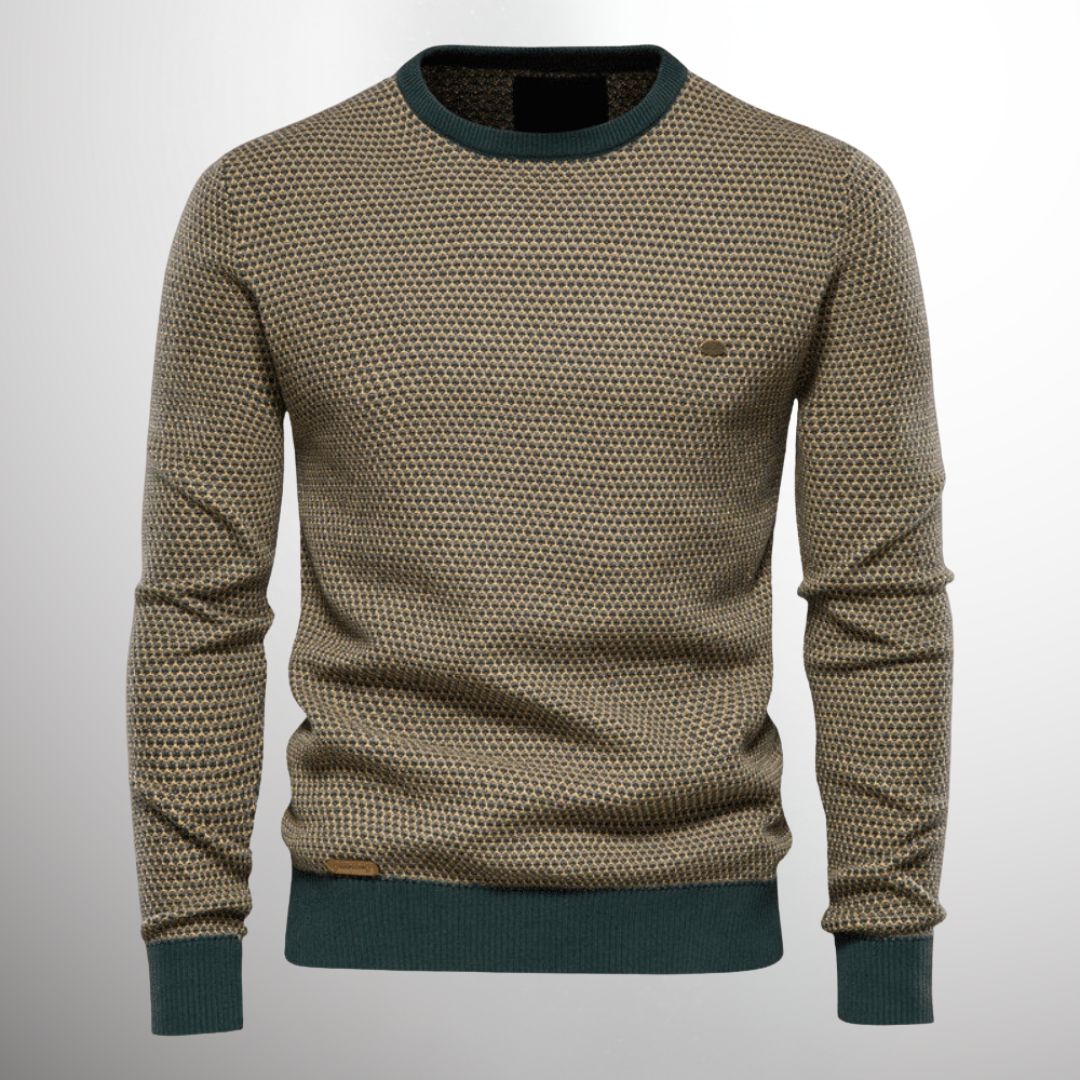 Pull en maille homme coupe classique - vert