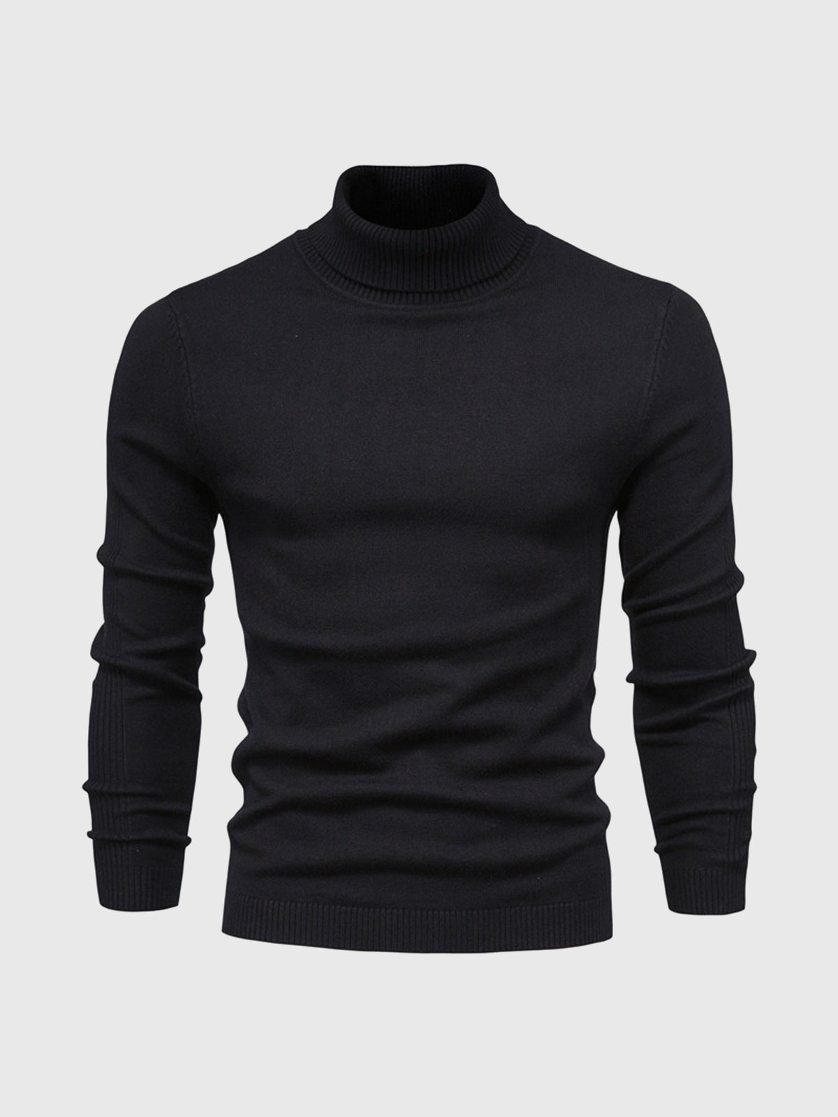 Pull col roulé homme style moderne - noir