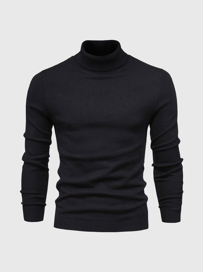 Pull col roulé homme style moderne - noir