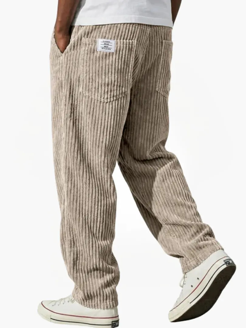 Pantalon côtelé homme vintage coupe droite