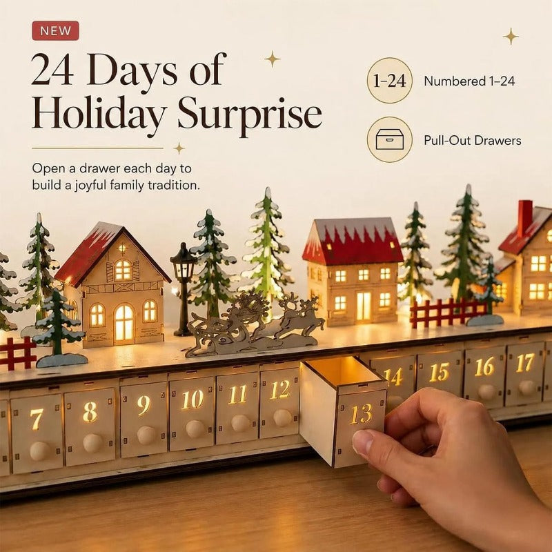 Mahaut | Calendrier de l’Avent village de Noël en bois