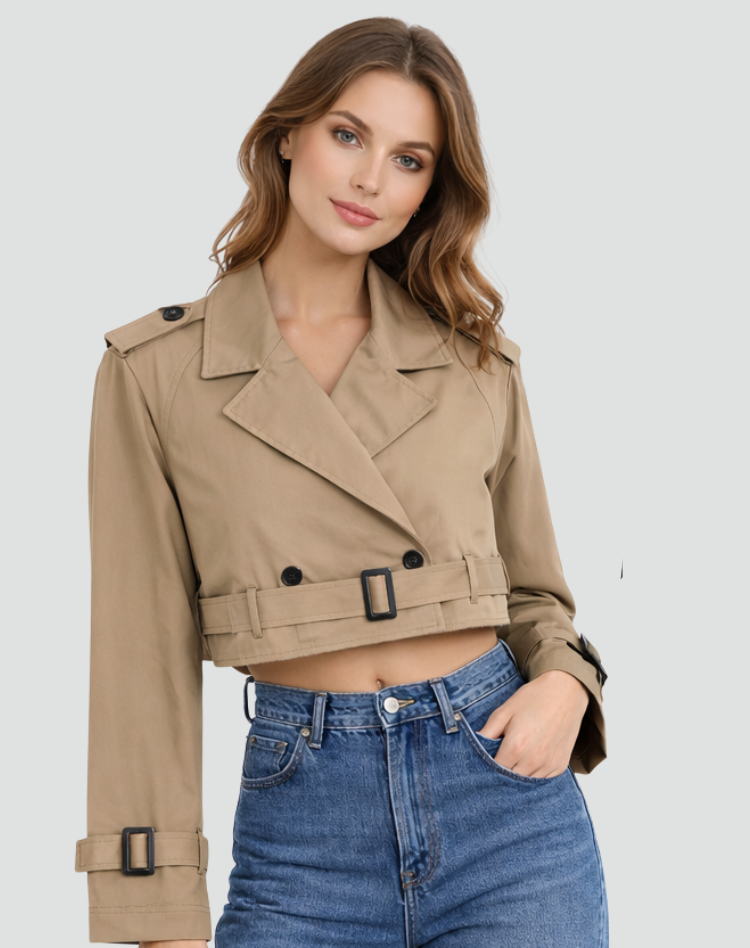 Léa | Trench Court Femme en Coton