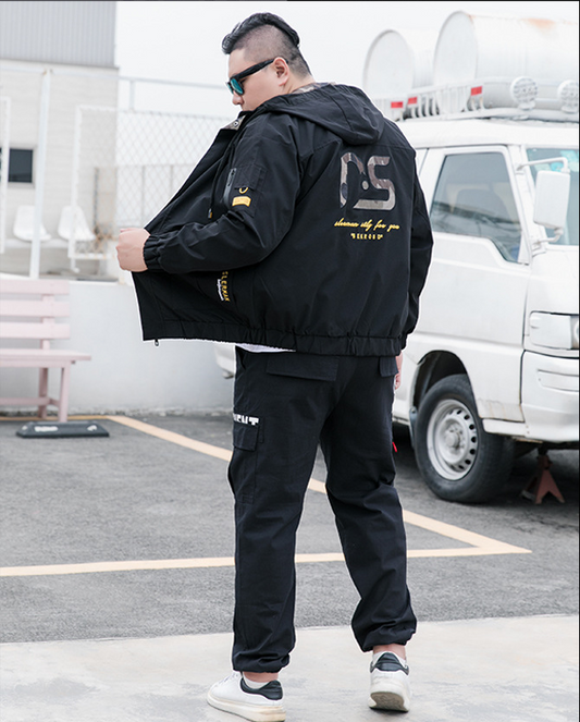 Blouson bomber homme sans col brodé kaki