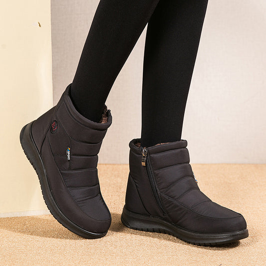 Bottines femme à tige haute et talon plat