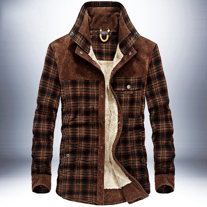 Veste d'hiver homme à carreaux en coton