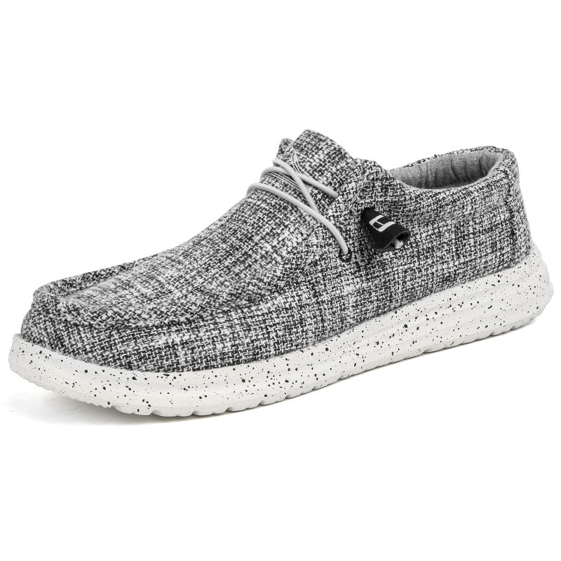 Mocassins toile homme casual à enfiler vue de profil