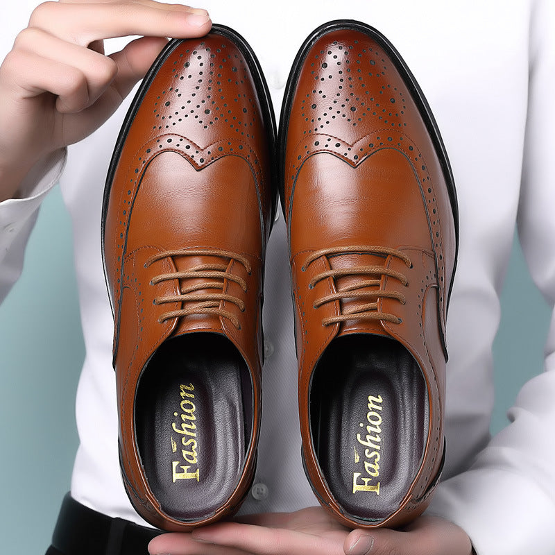 Chaussures habillées en cuir homme au motif ciselé