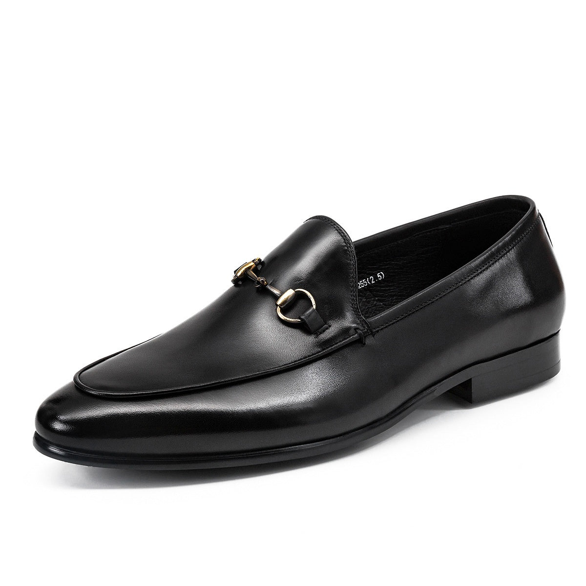 Mocassins homme en cuir bout rond à détail métallique
