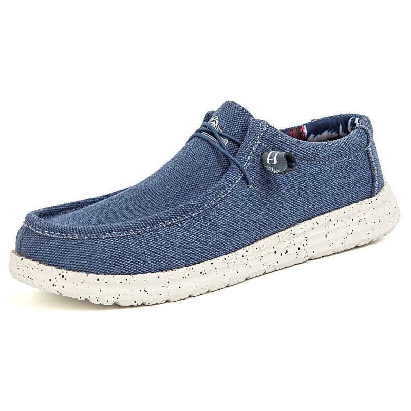 Mocassins toile homme casual à enfiler vue de profil