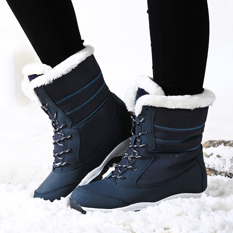 Bottines femme doublées peluche à talon compensé