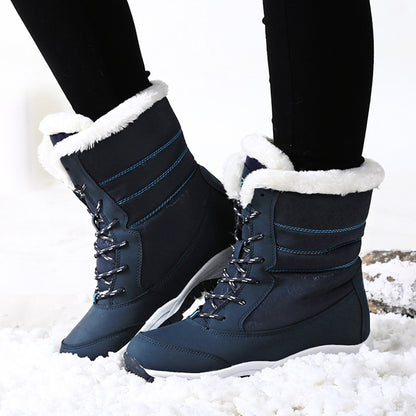 Bottines femme doublées peluche à talon compensé