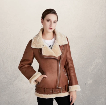 Veste motard femme à col polo en plusieurs coloris