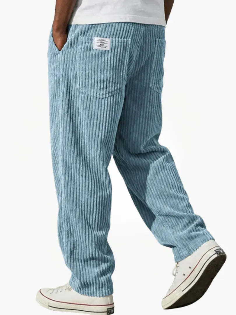 Pantalon côtelé homme vintage coupe droite
