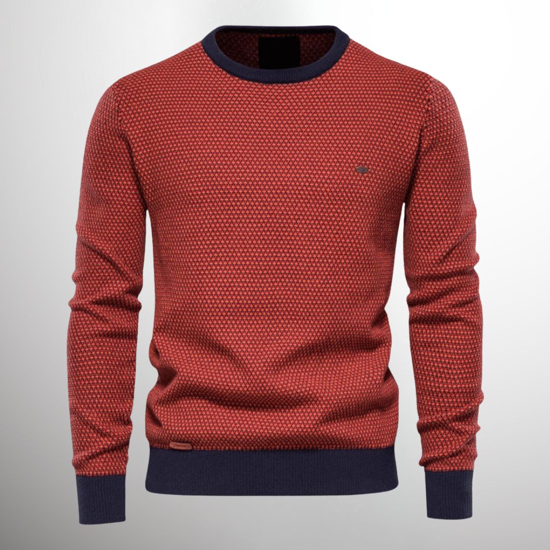 Pull en maille homme coupe classique - rouge