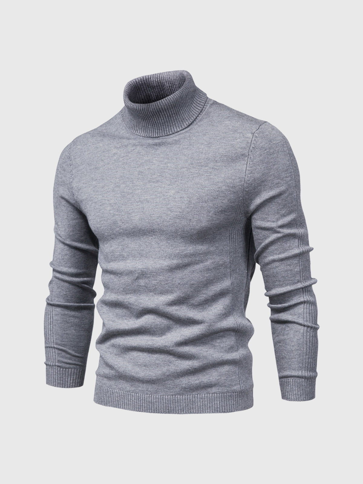 Pull col roulé homme style moderne - gris