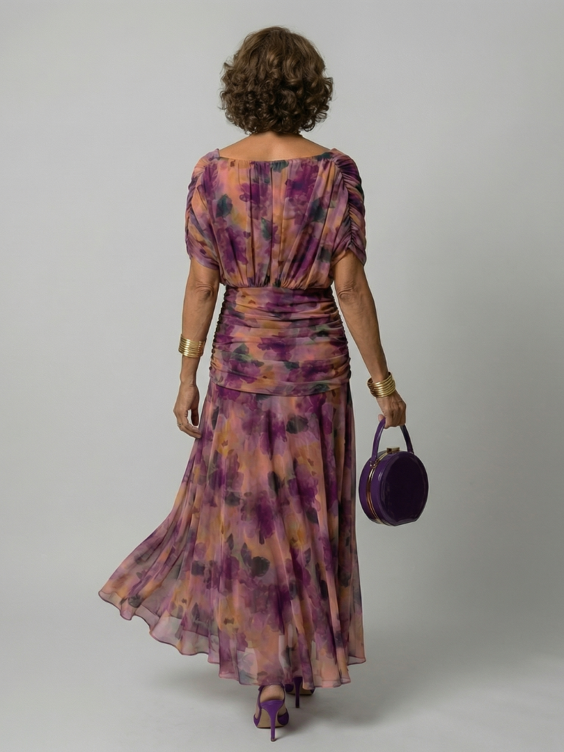 Isaline | Robe Midi Épaules Dénudées Fluide