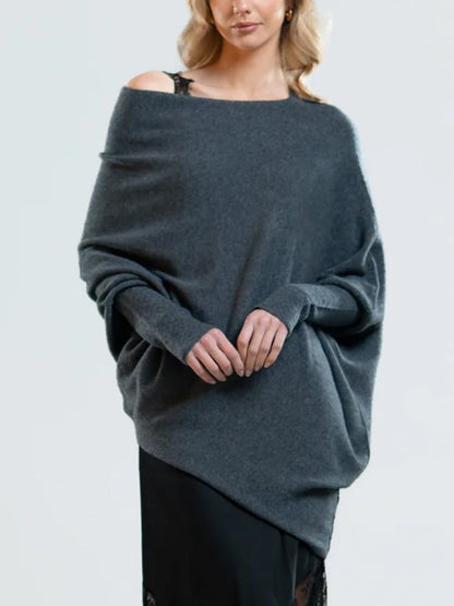 Pull femme à coupe asymétrique - vert