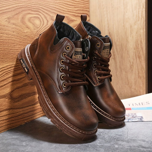 Martial | Bottines cuir homme hautes à zip