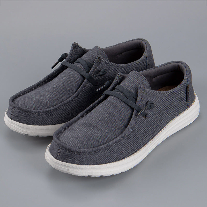 Mocassins toile homme casual à enfiler vue de profil