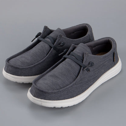 Mocassins toile homme casual à enfiler vue de profil