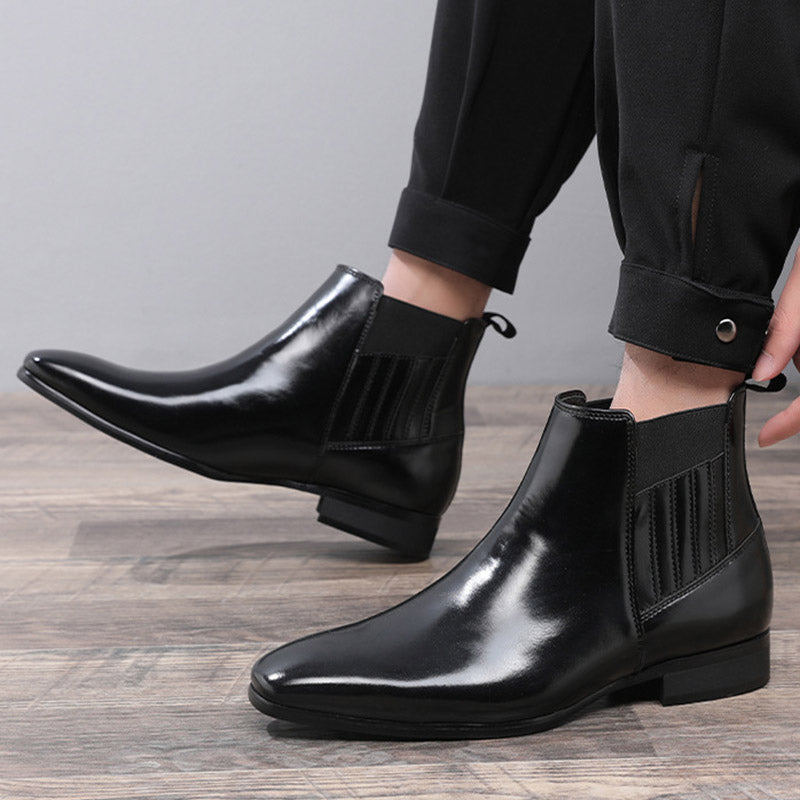 Bottines Chelsea homme bout pointu talon carré