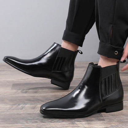 Bottines Chelsea homme bout pointu talon carré