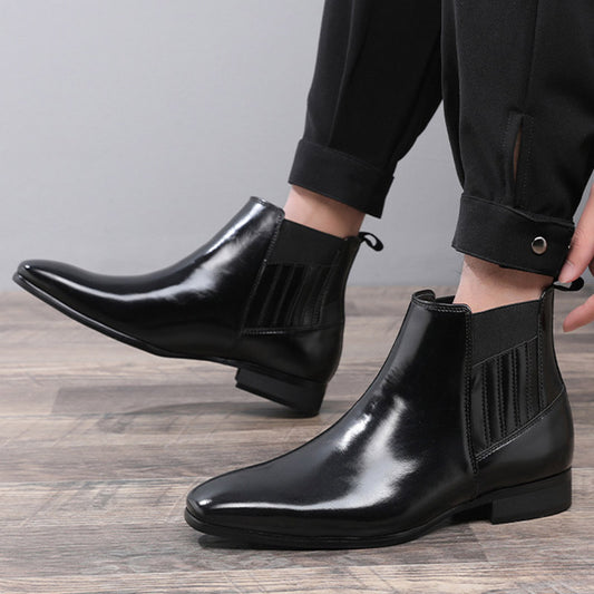 Bottines Chelsea homme bout pointu talon carré
