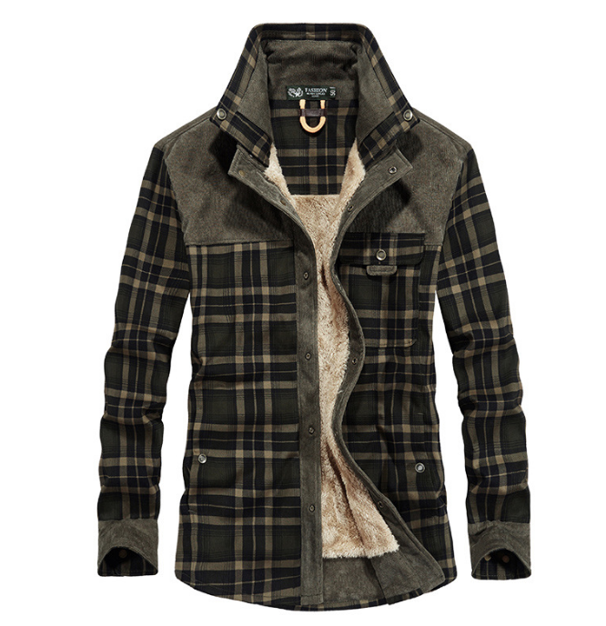 Veste d'hiver homme à carreaux en coton