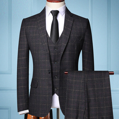 Costume 3 pièces homme veste gilet pantalon marine