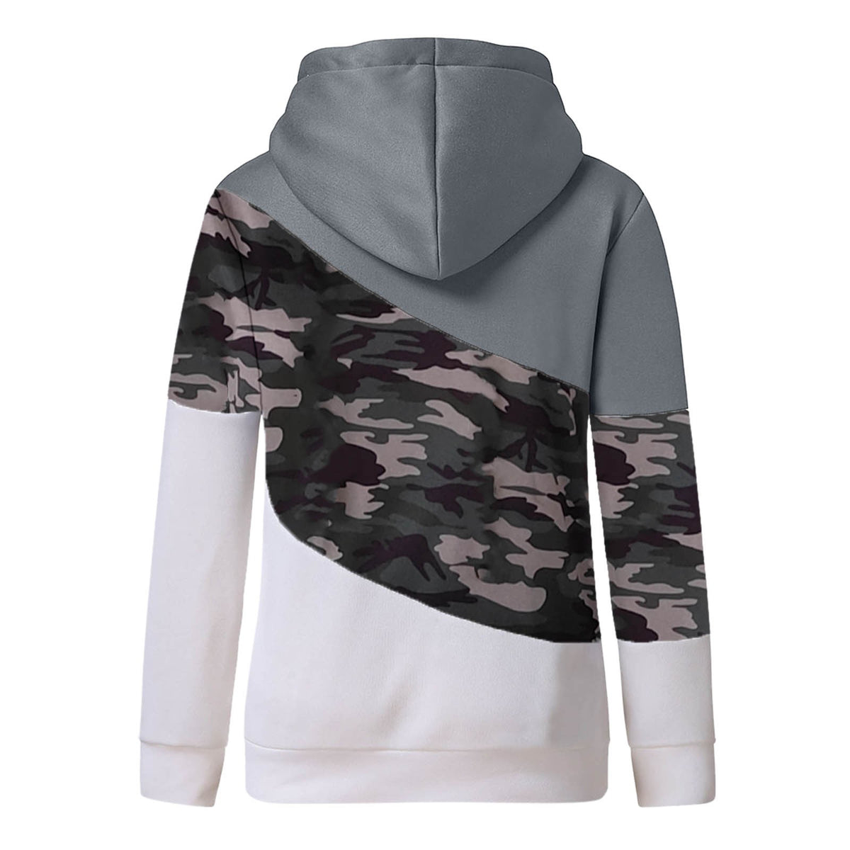 Sweat à capuche femme camouflage porté en extérieur