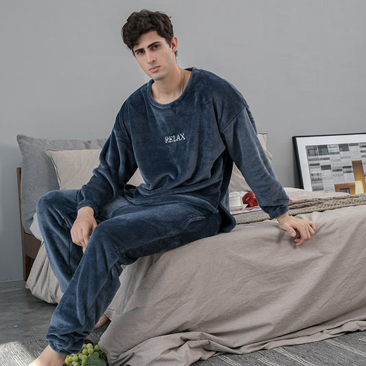 Ensemble pyjama homme flanelle deux pièces, haut et pantalon