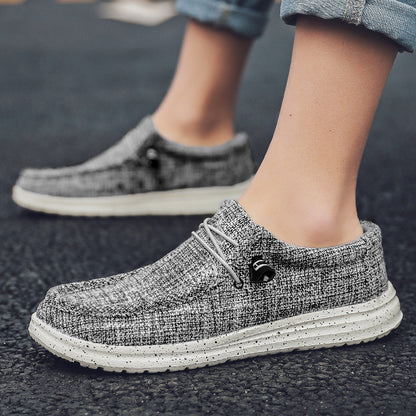 Mocassins toile homme casual à enfiler vue de profil