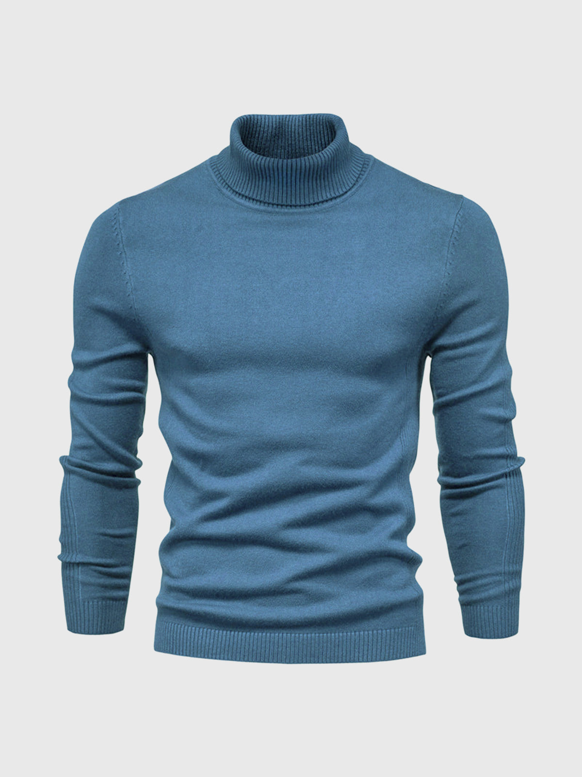 Pull col roulé homme style moderne - bleu marine
