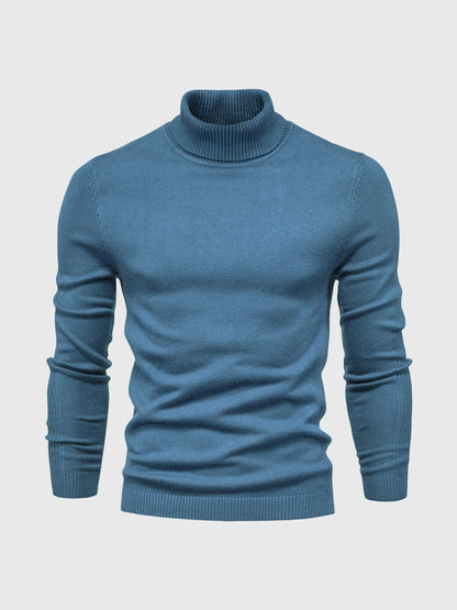 Pull col roulé homme style moderne - bleu marine