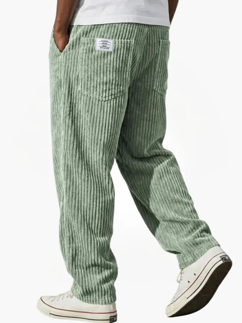Pantalon côtelé homme vintage coupe droite