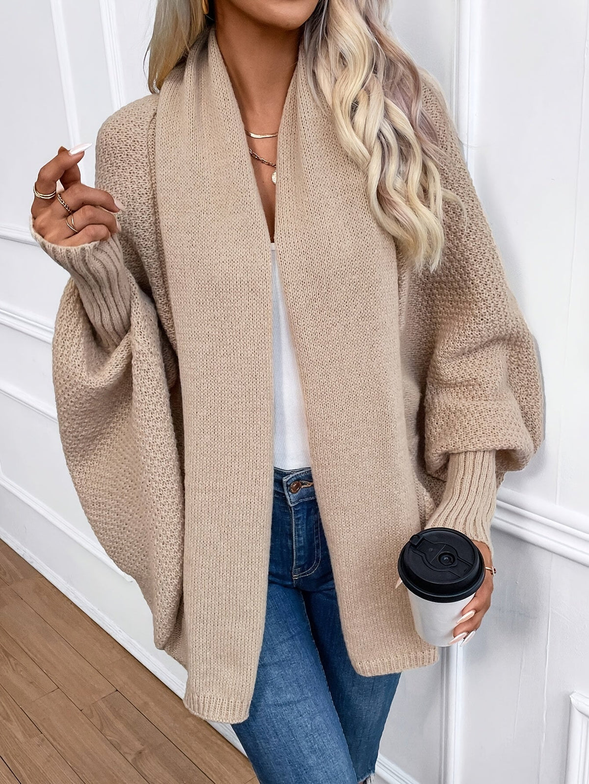 Cardigan long femme en maille