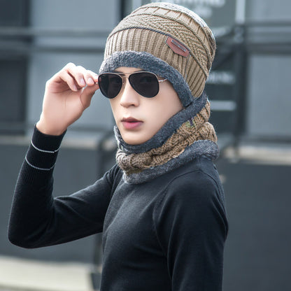 Bonnet d'hiver femme doublé polaire avec écharpe assortie