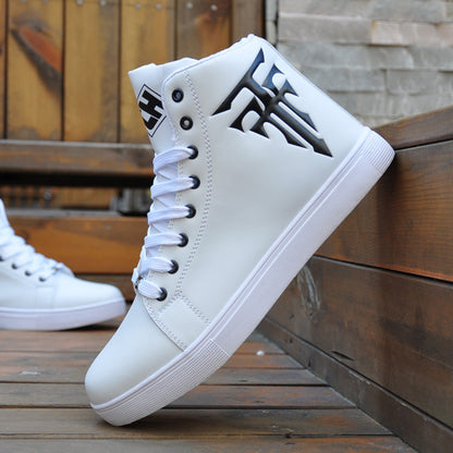 Sneakers montantes homme blanches à bout rond