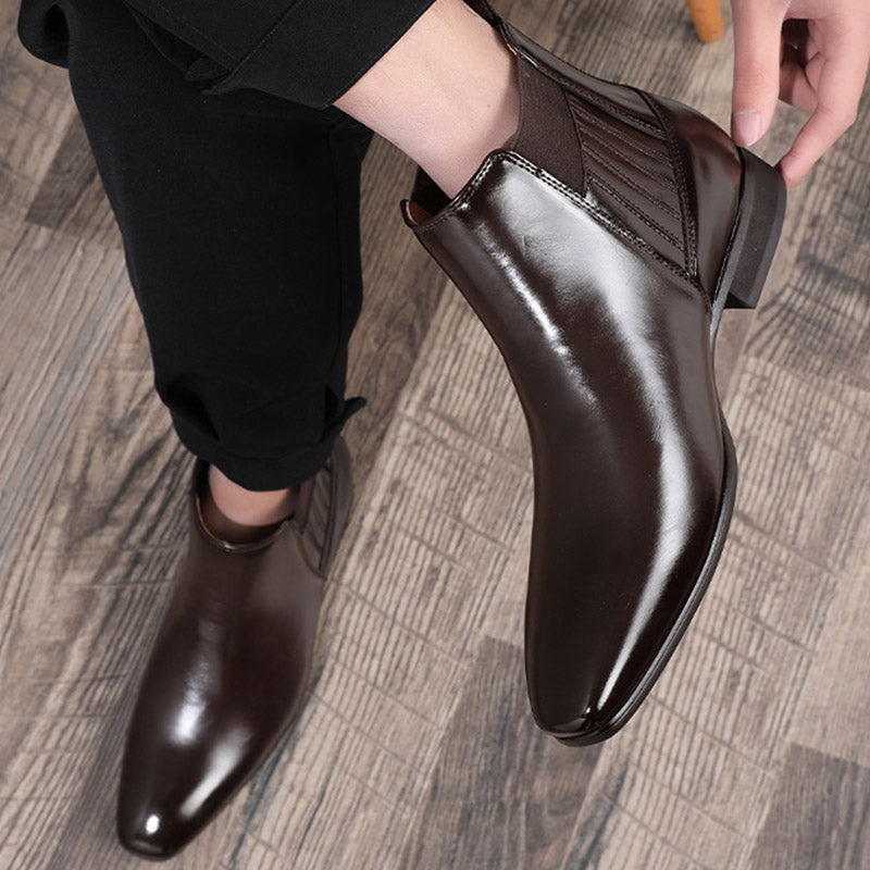 Bottines Chelsea homme bout pointu talon carré